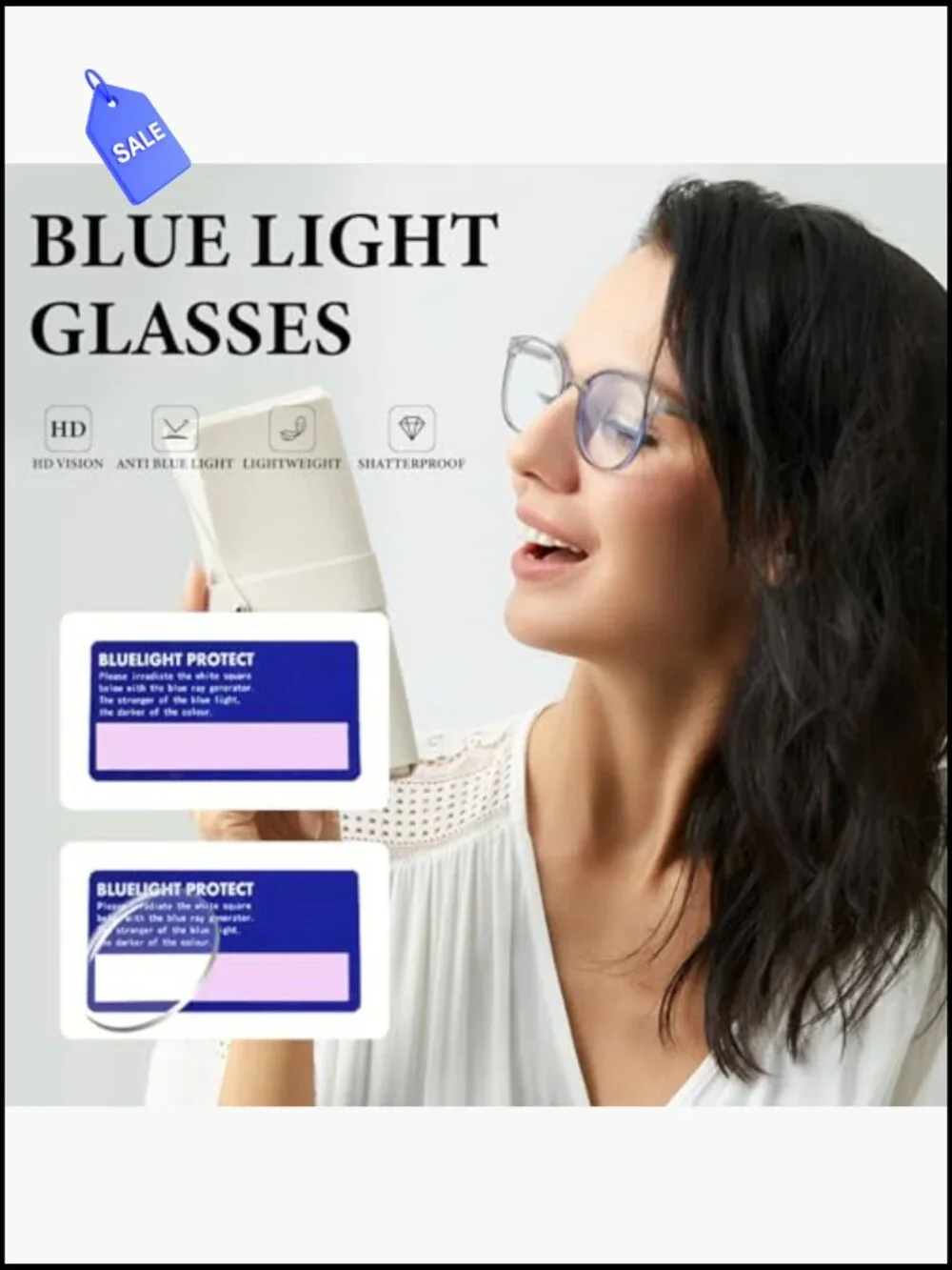TR90 Round Blue Light Blocking Glasses for Women Men Lightweight
